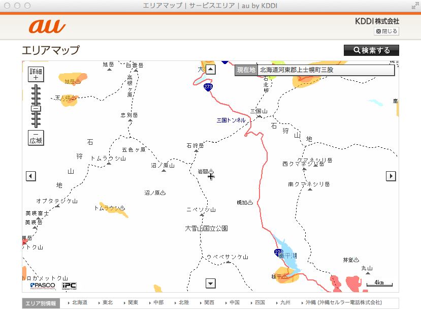 岩間温泉付近エリアマップ